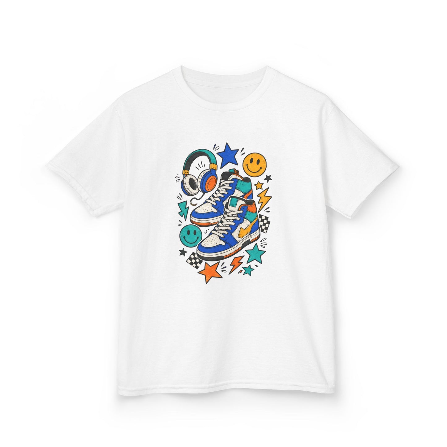 Colorful Skate Shoe & Smiley Graphic
