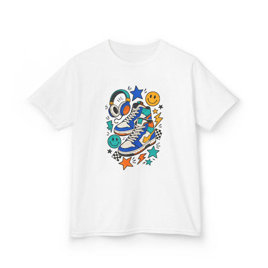 Colorful Skate Shoe & Smiley Graphic
