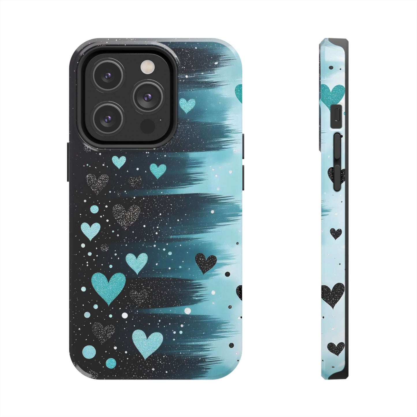 Teal Heart Brushstroke Tough Phone Case