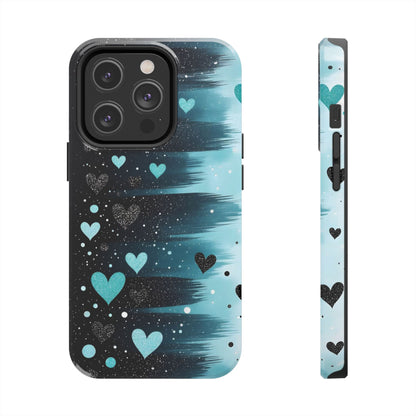 Teal Heart Brushstroke Tough Phone Case