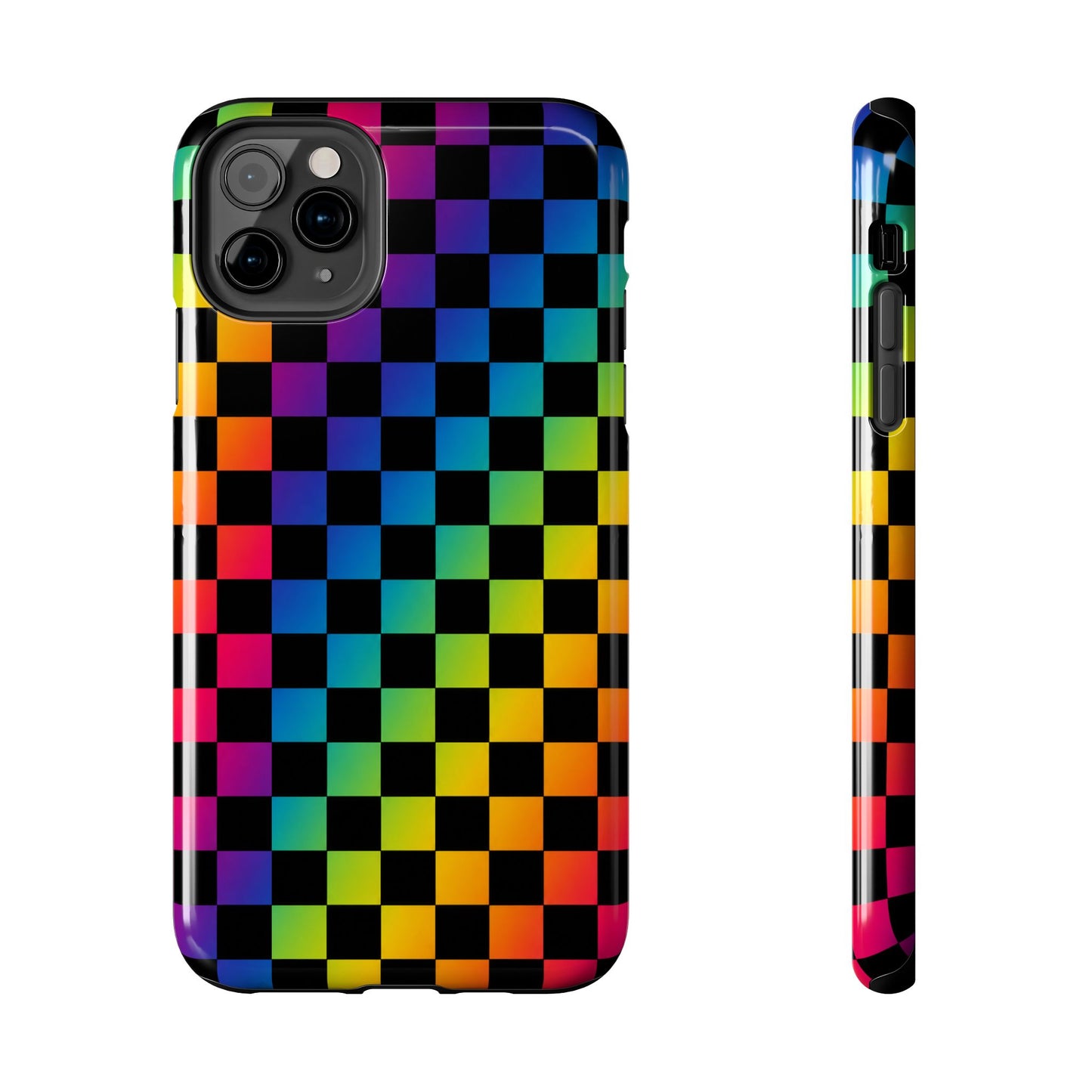 Rainbow Checkerboard Tough Phone Case