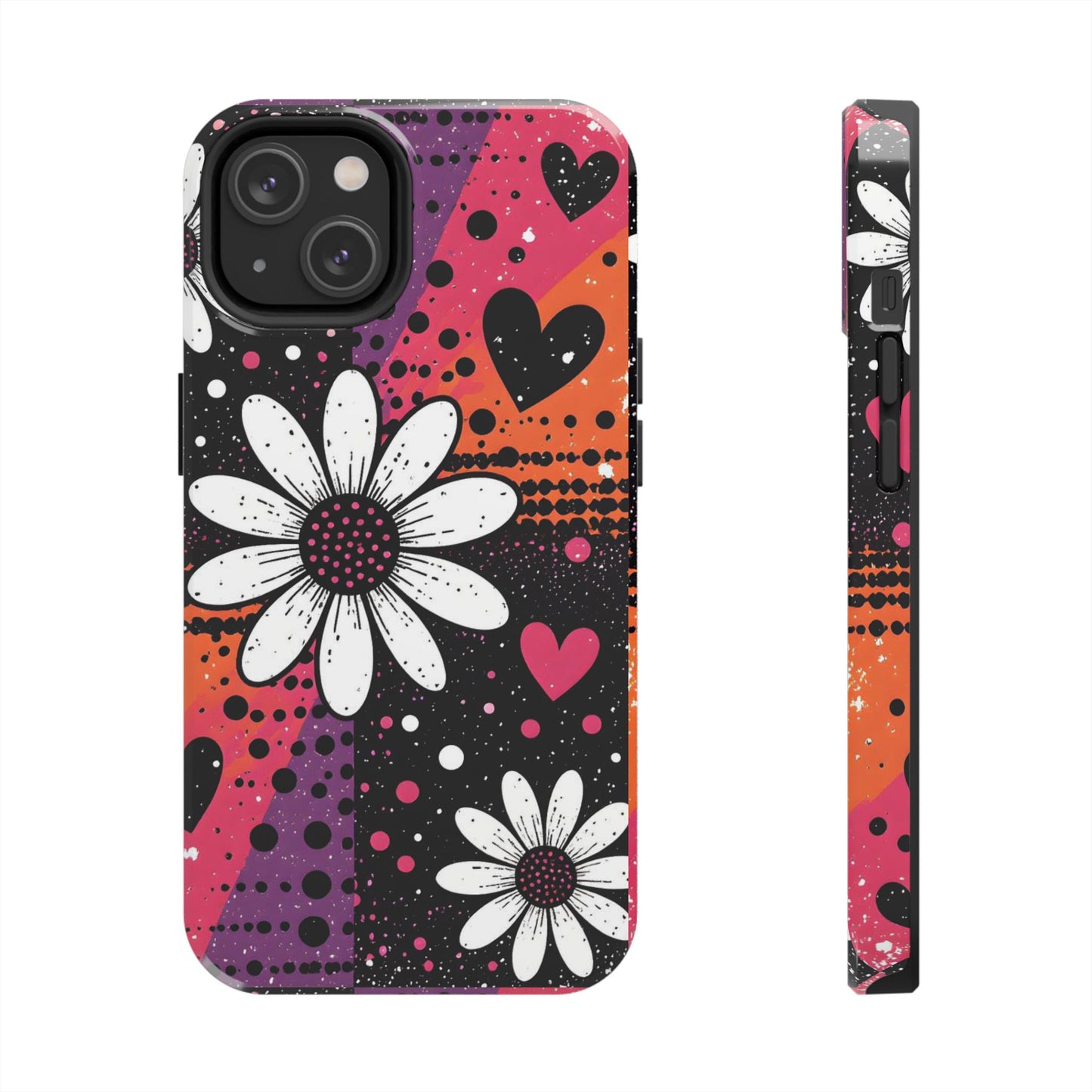 Retro Daisy Hearts Tough Phone Case