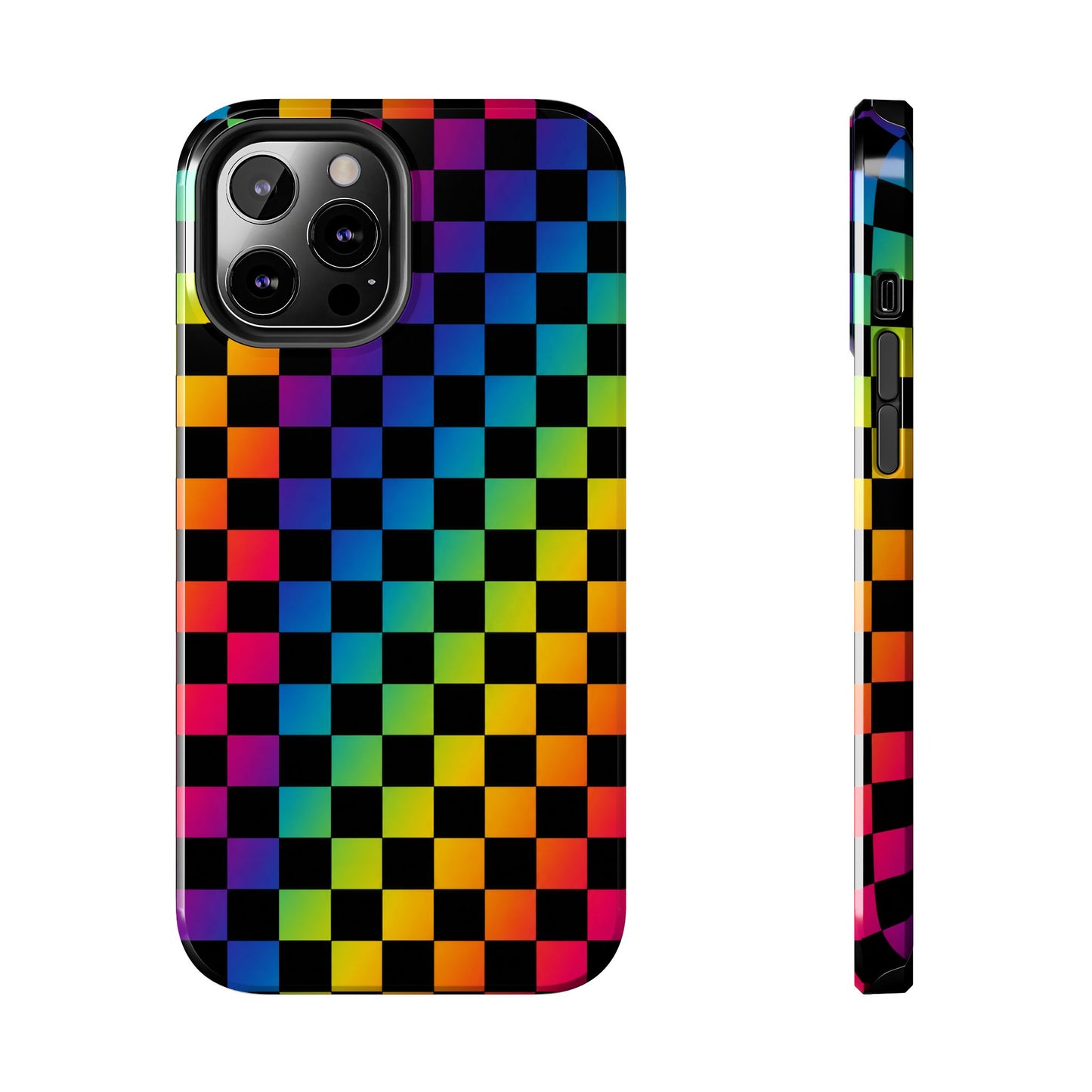 Rainbow Checkerboard Tough Phone Case
