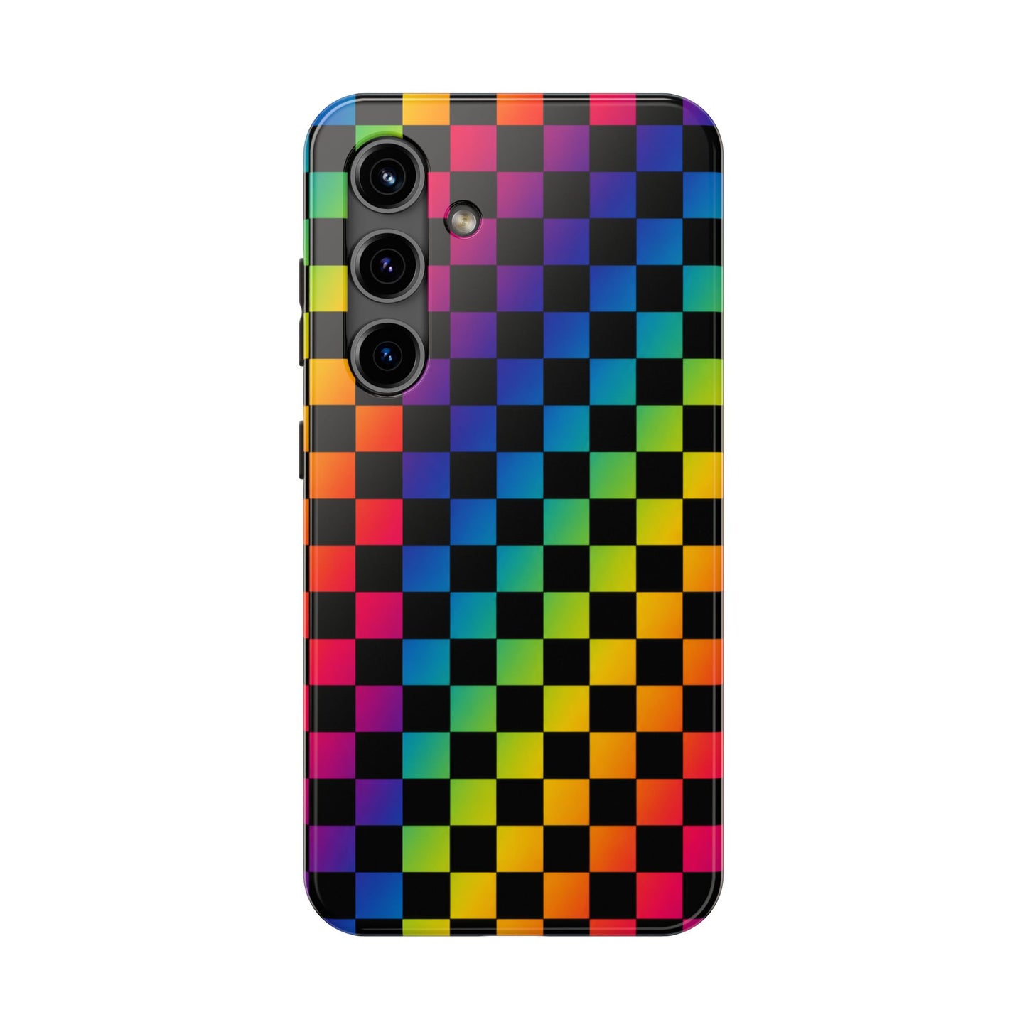 Rainbow Checkerboard Tough Phone Case