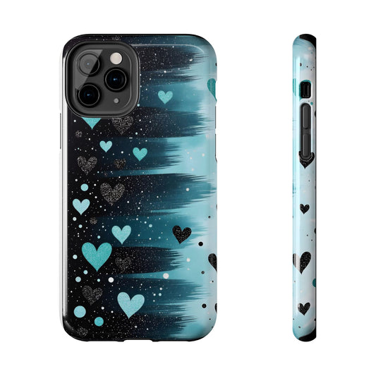 Teal Heart Brushstroke Tough Phone Case