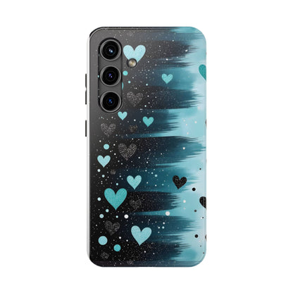 Teal Heart Brushstroke Tough Phone Case