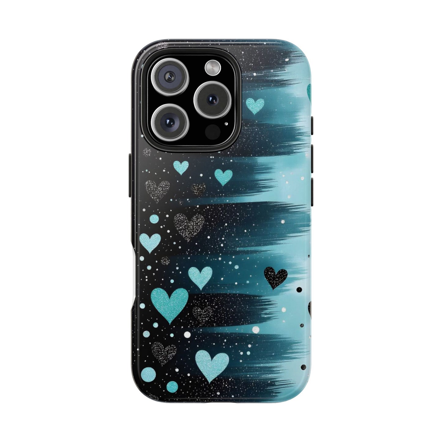 Teal Heart Brushstroke Tough Phone Case