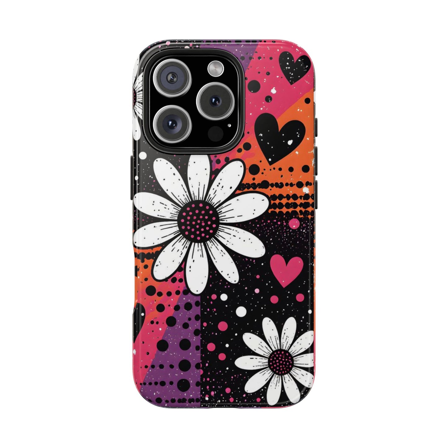 Retro Daisy Hearts Tough Phone Case