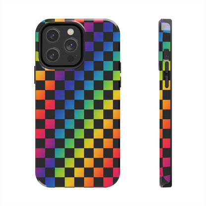 Rainbow Checkerboard Tough Phone Case