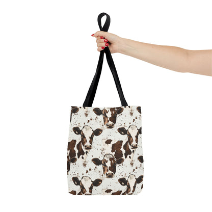 Cow Face Print Tote Bag
