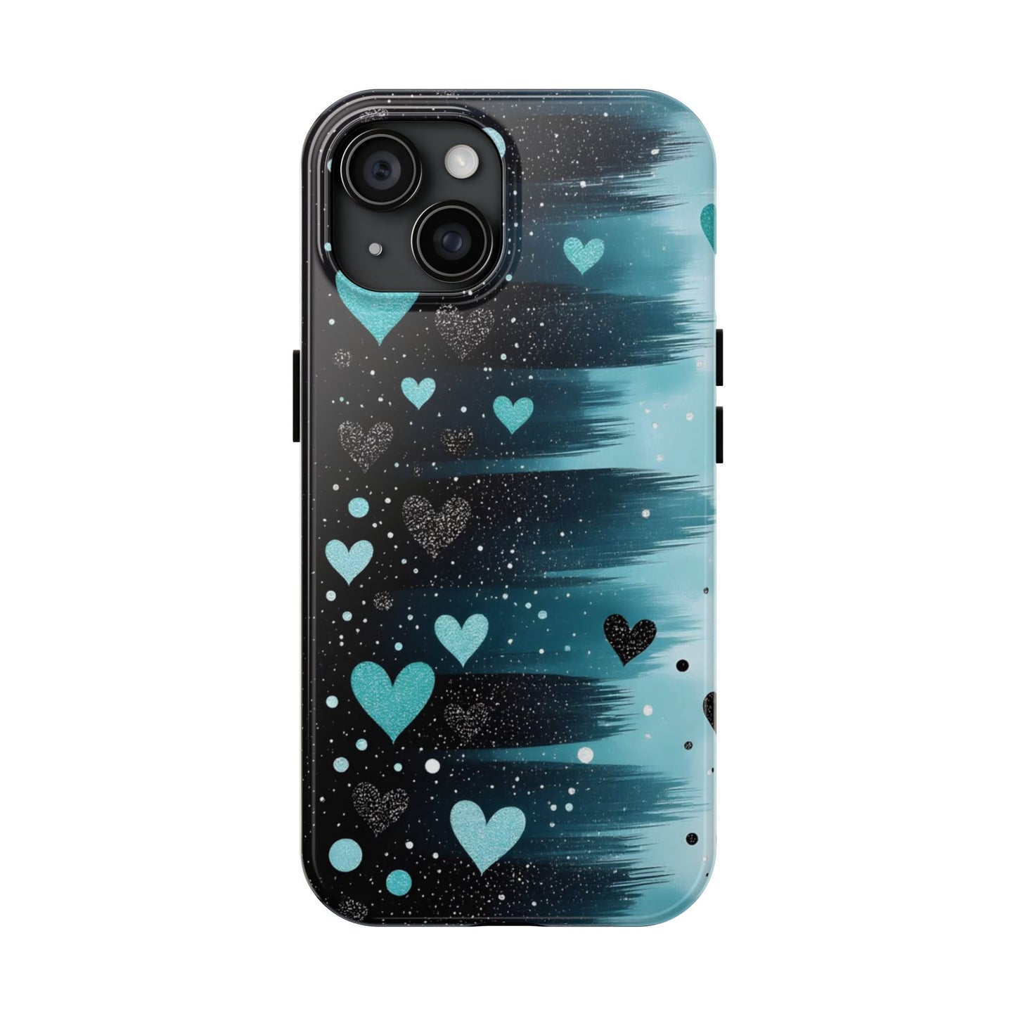 Teal Heart Brushstroke Tough Phone Case