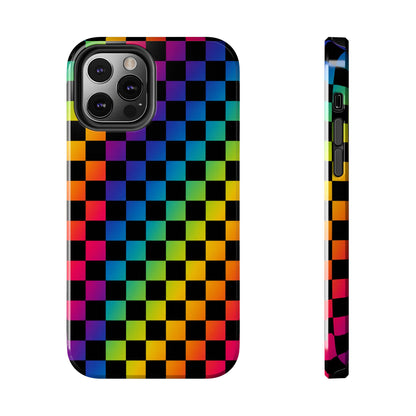 Rainbow Checkerboard Tough Phone Case