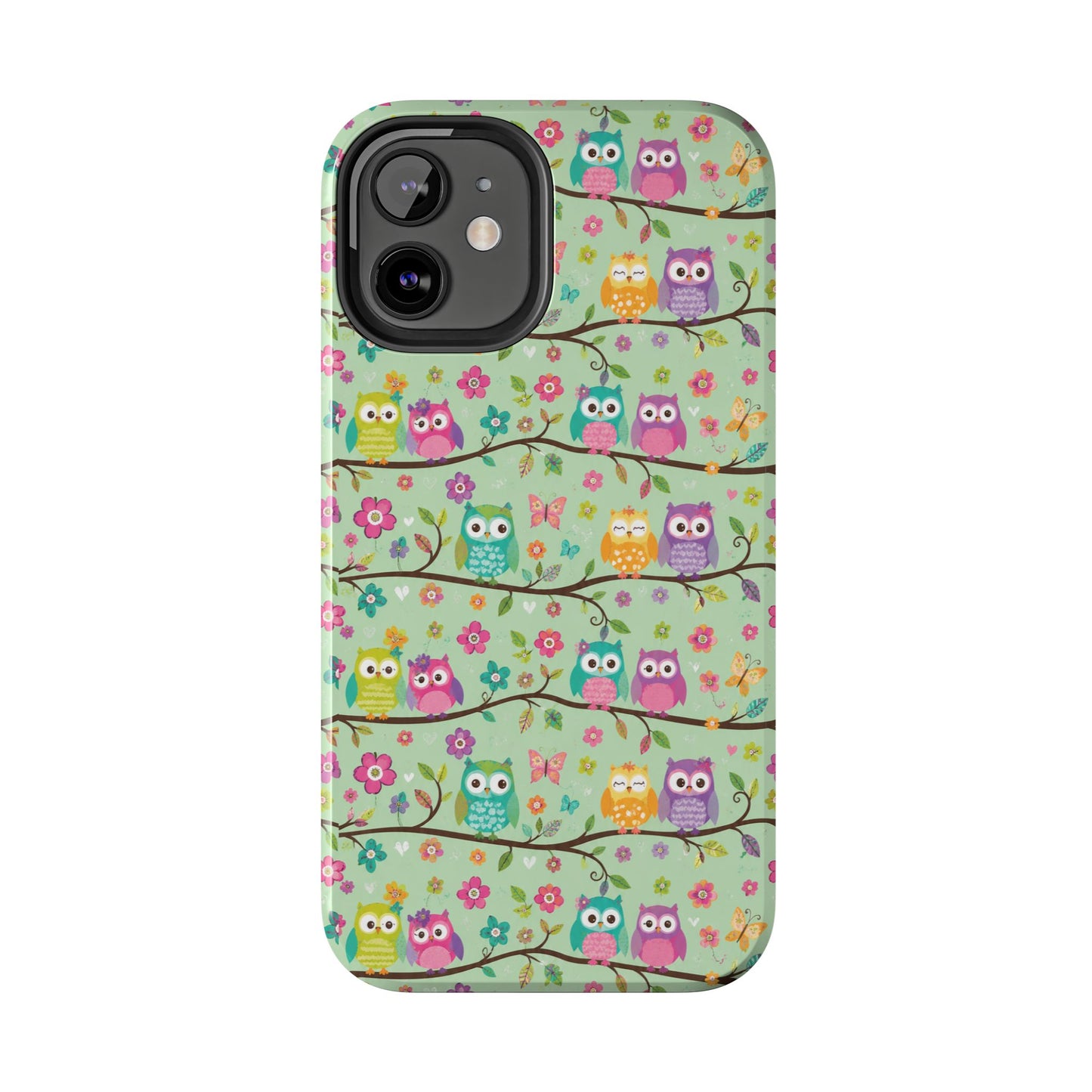 Cute Owl Pattern Tough Phone Case
