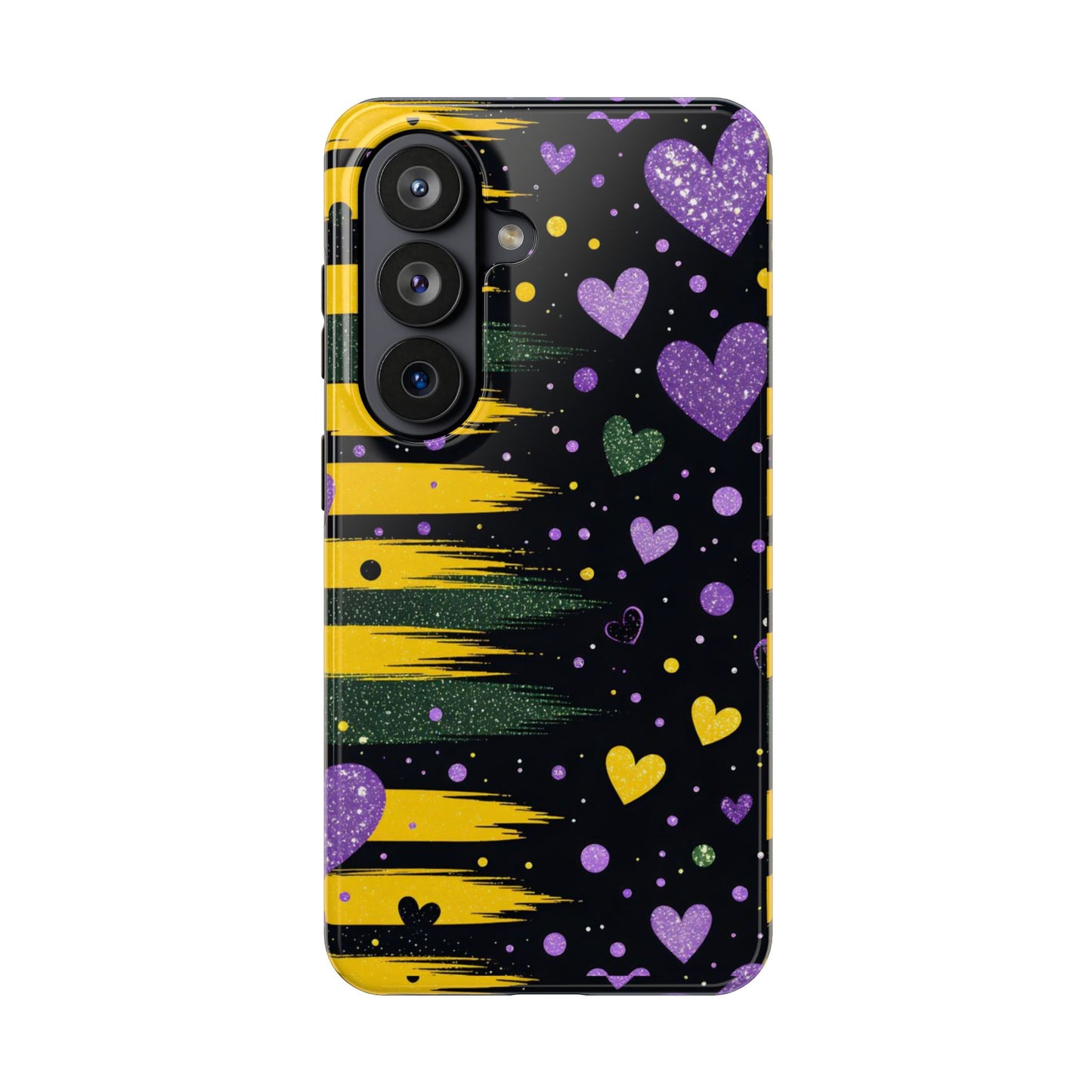 Glitter Hearts Stripe Phone Case