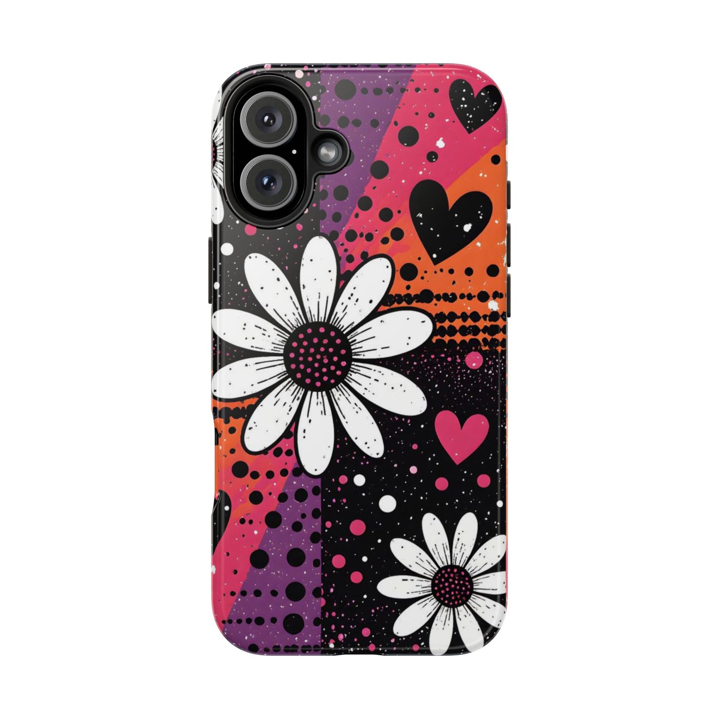 Retro Daisy Hearts Tough Phone Case
