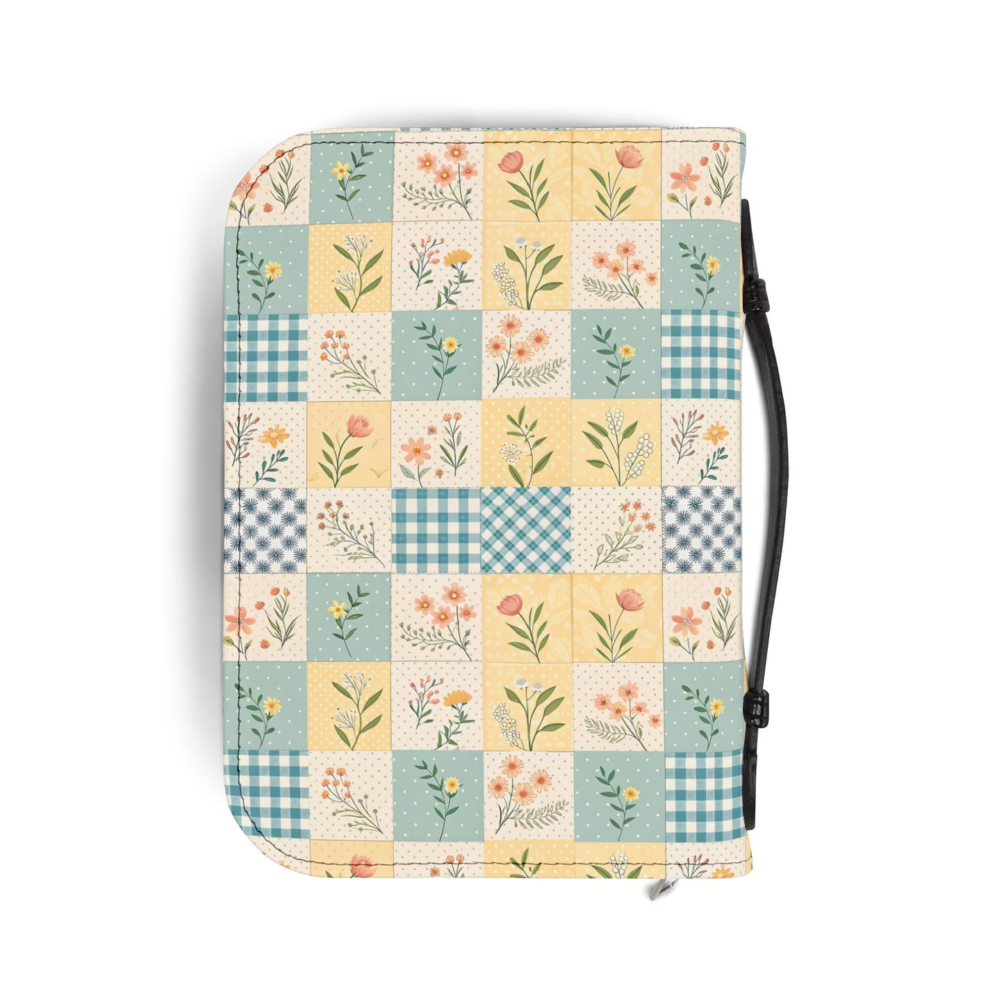Pastel Floral Patchwork Zippered Bible Case