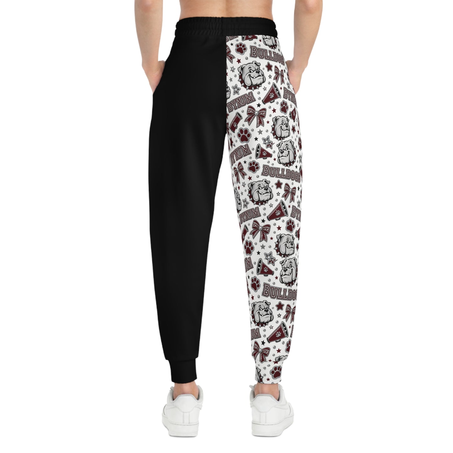 Bulldogs Mascot Athletic Joggers — Half-Print School Spirit Sweatpants