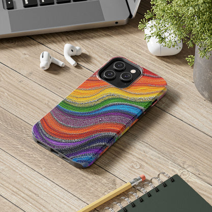 Rainbow Wave Tough Phone Case