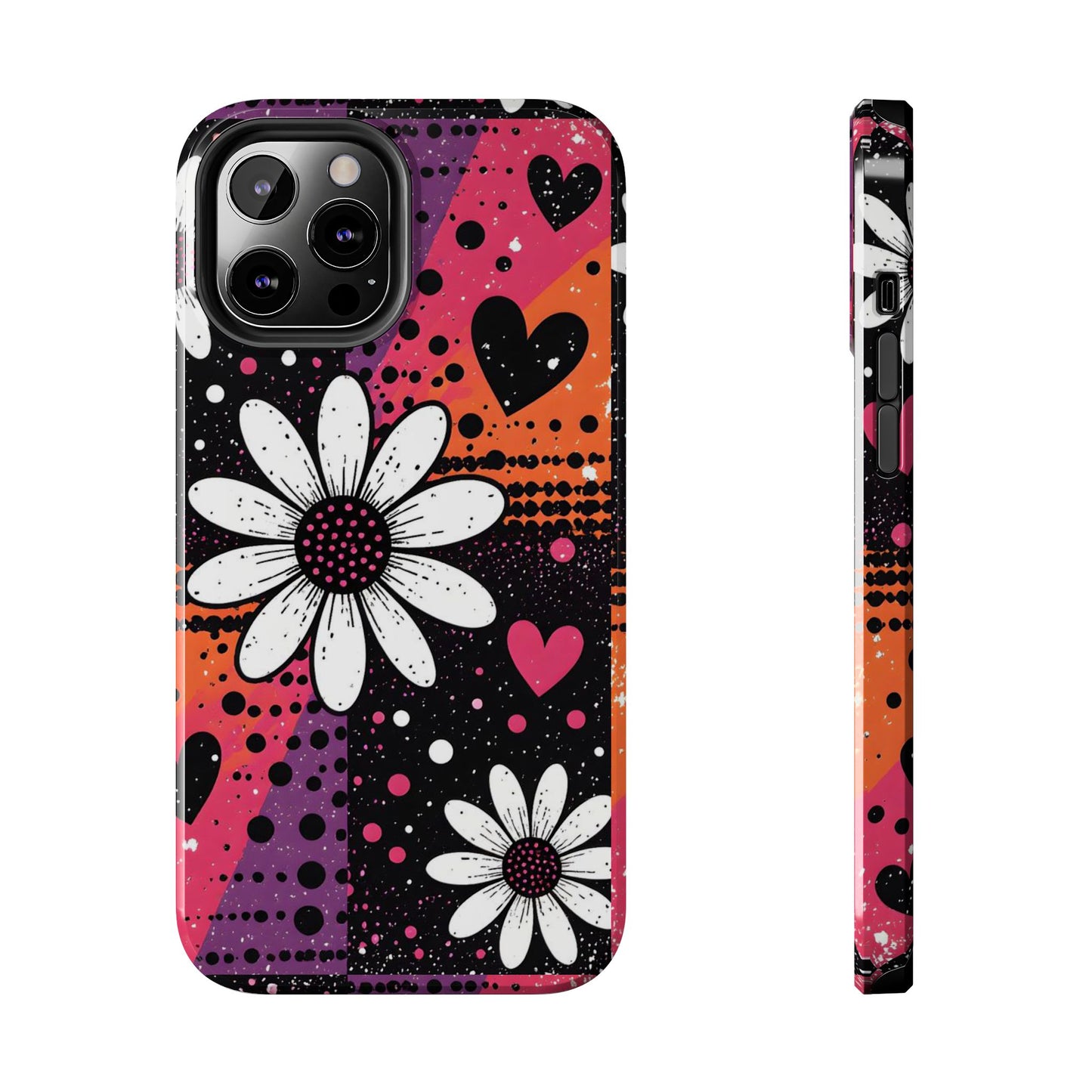 Retro Daisy Hearts Tough Phone Case
