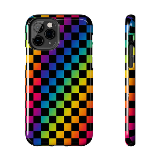 Rainbow Checkerboard Tough Phone Case
