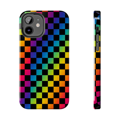 Rainbow Checkerboard Tough Phone Case