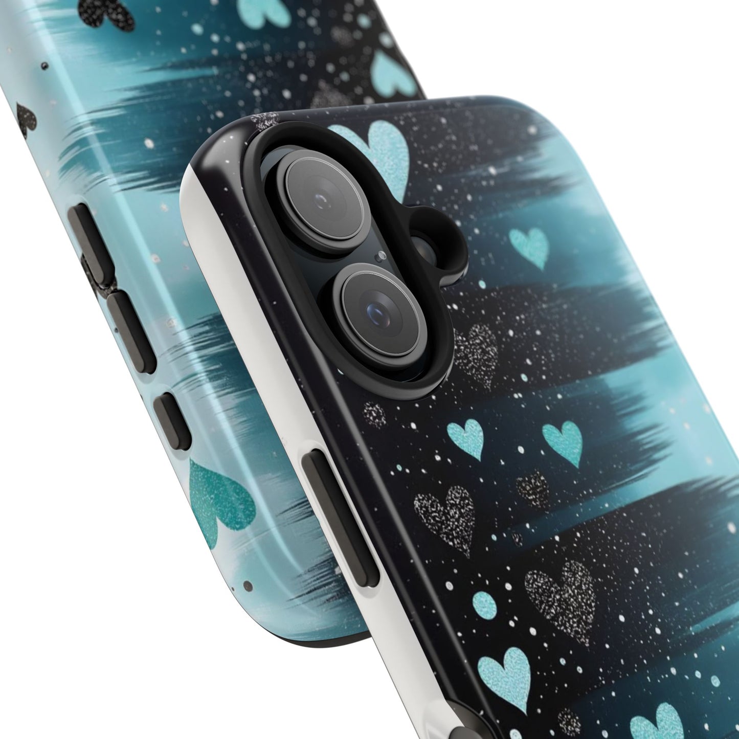 Teal Heart Brushstroke Tough Phone Case