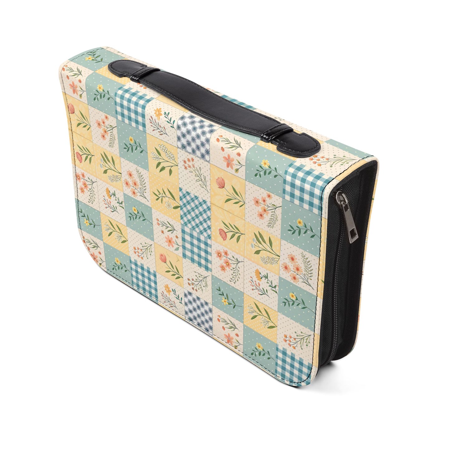 Pastel Floral Patchwork Zippered Bible Case