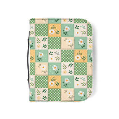 Green Daisy Patchwork Zippered Bible Cover