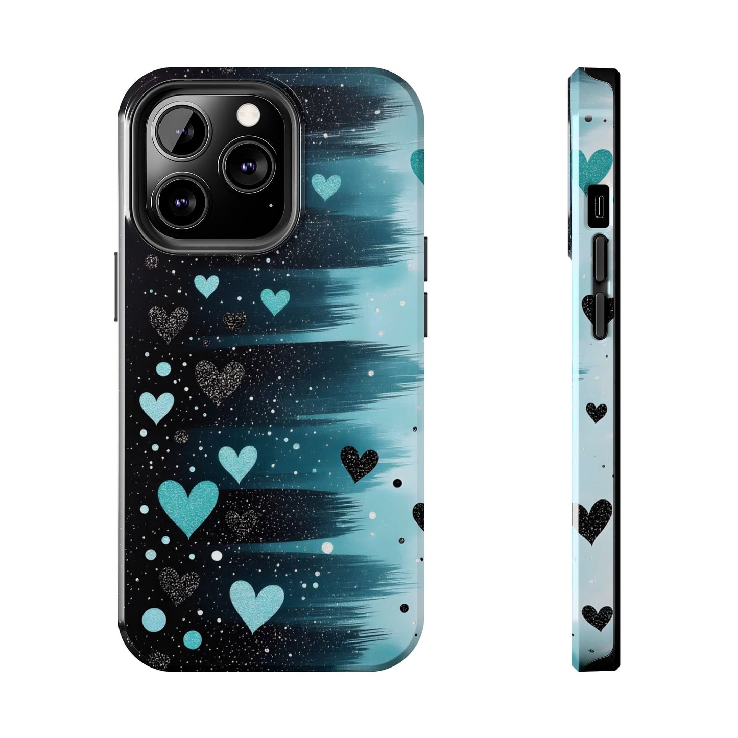 Teal Heart Brushstroke Tough Phone Case
