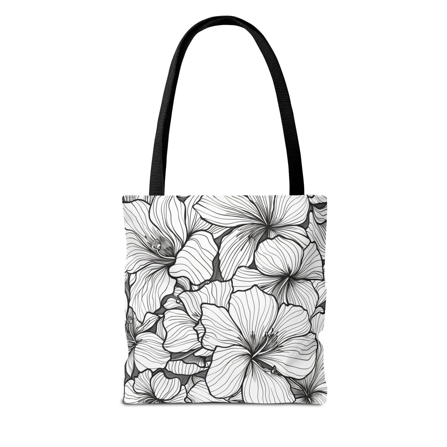 Hand-Drawn Hibiscus Tote Bag