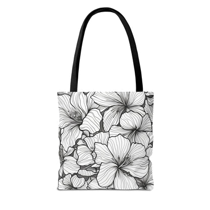 Hand-Drawn Hibiscus Tote Bag
