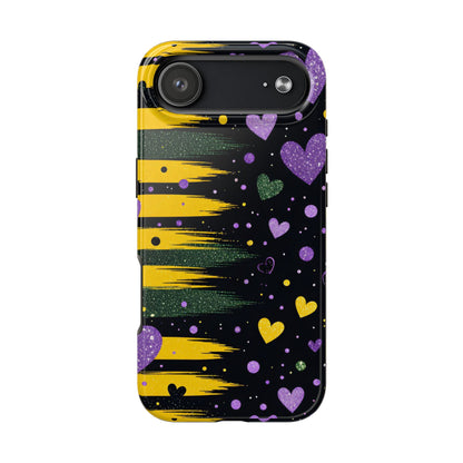 Glitter Hearts Stripe Phone Case
