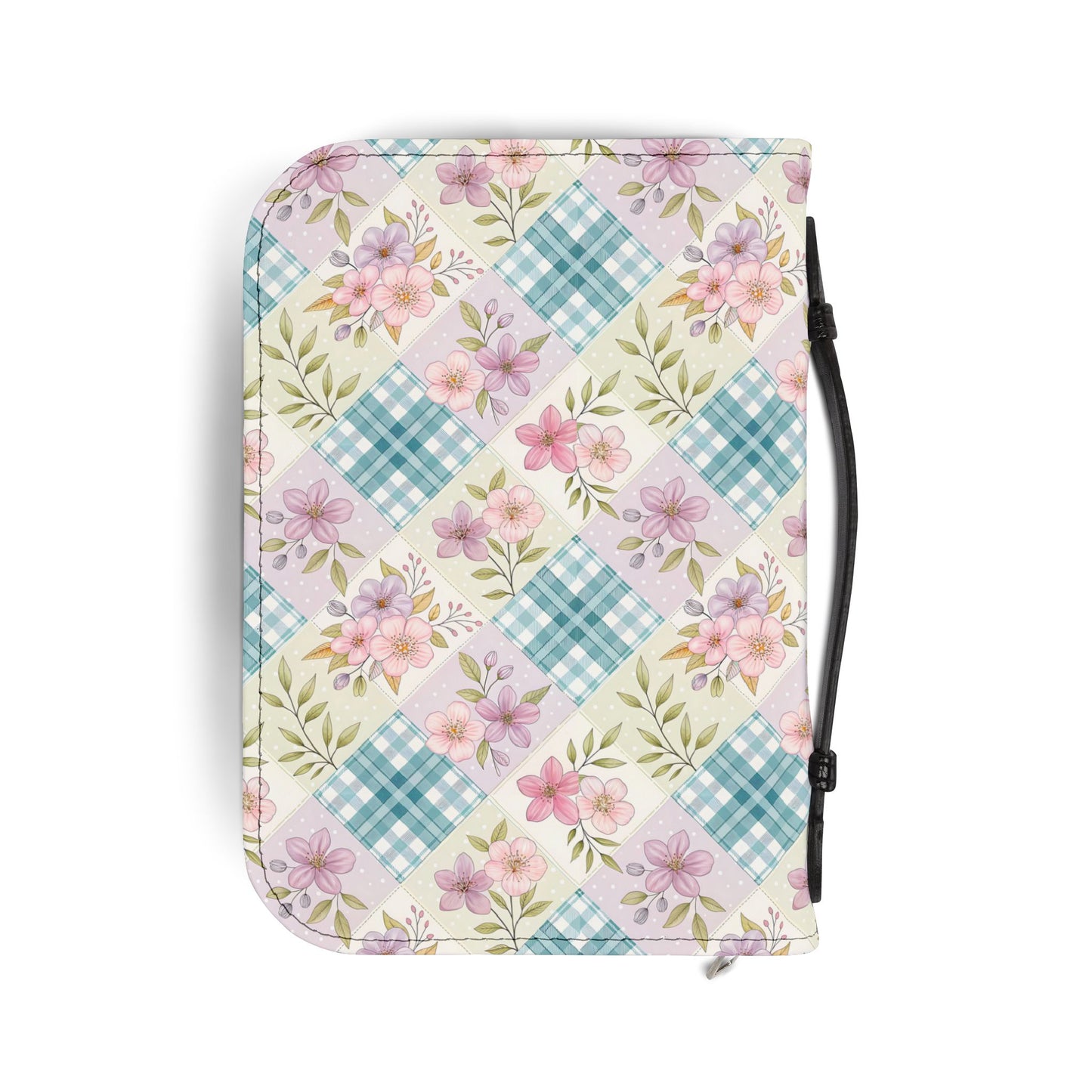 Bible Cover — Pastel Floral Patchwork Zippered Bible Sleeve