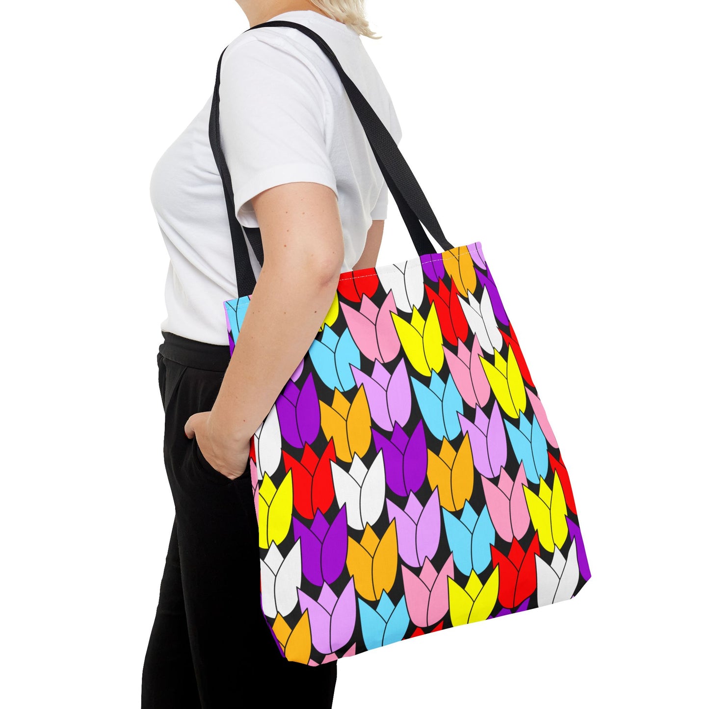 Colorful Tulip Pattern Tote Bag