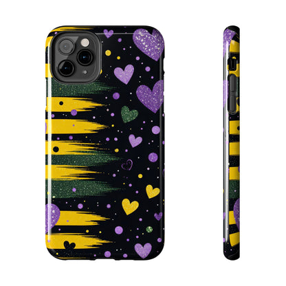 Glitter Hearts Stripe Phone Case