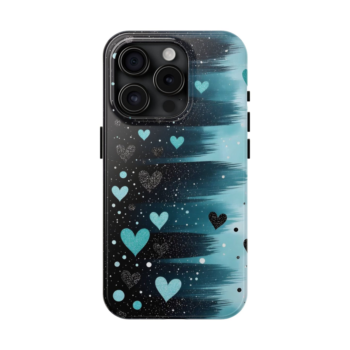 Teal Heart Brushstroke Tough Phone Case