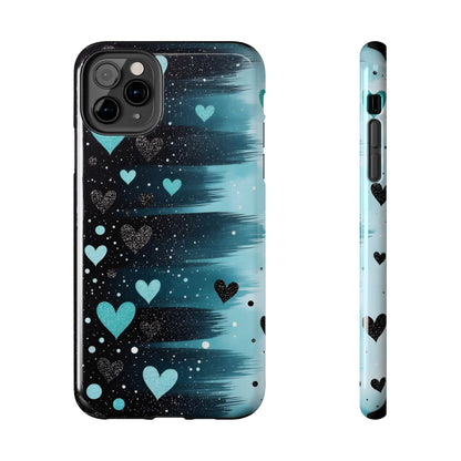 Teal Heart Brushstroke Tough Phone Case