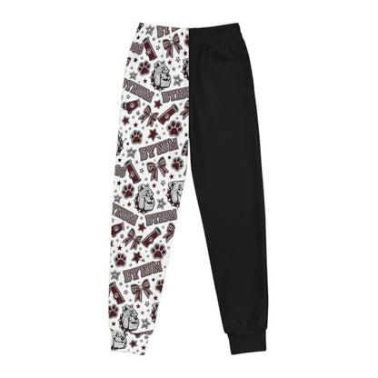 Youth Joggers - Bulldog Mascot Pattern All-Over Print Sweatpants