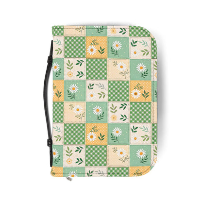Green Daisy Patchwork Zippered Bible Cover