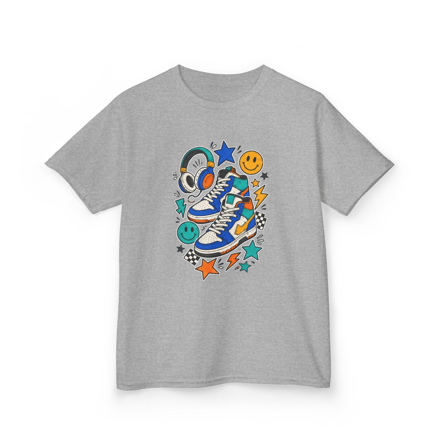 Colorful Skate Shoe & Smiley Graphic