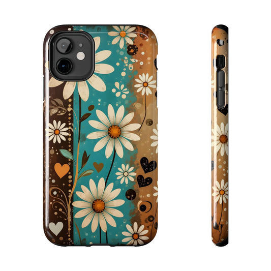 Vintage Daisy Floral Design Tough Phone Case