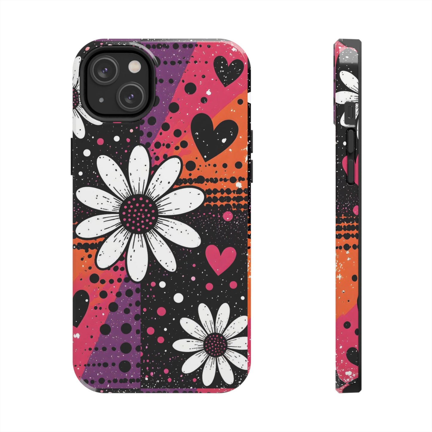 Retro Daisy Hearts Tough Phone Case