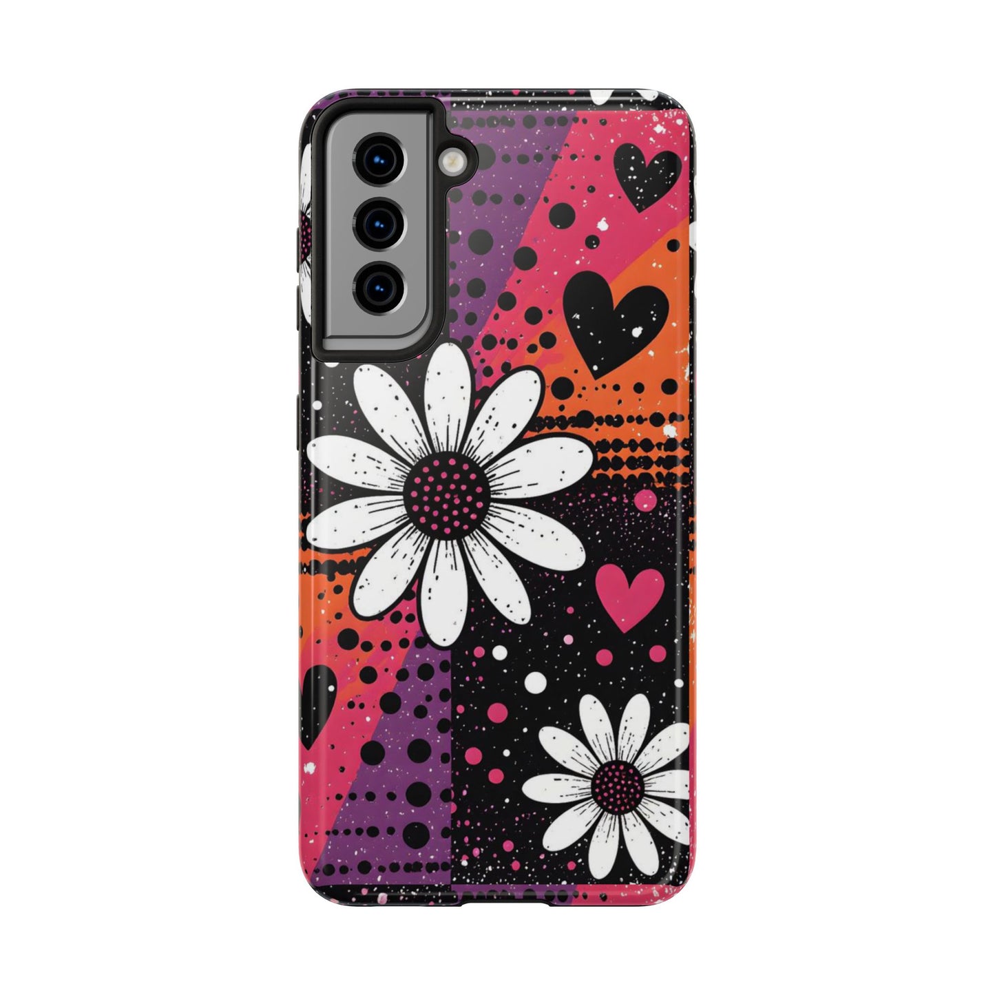 Retro Daisy Hearts Tough Phone Case