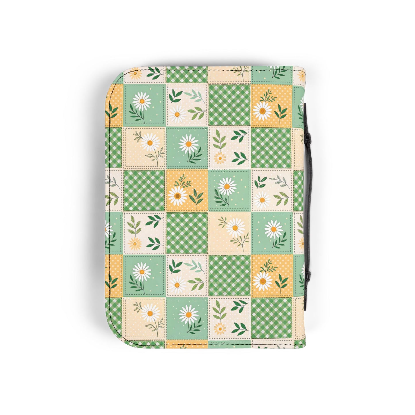 Green Daisy Patchwork Zippered Bible Cover