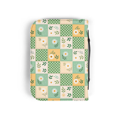 Green Daisy Patchwork Zippered Bible Cover