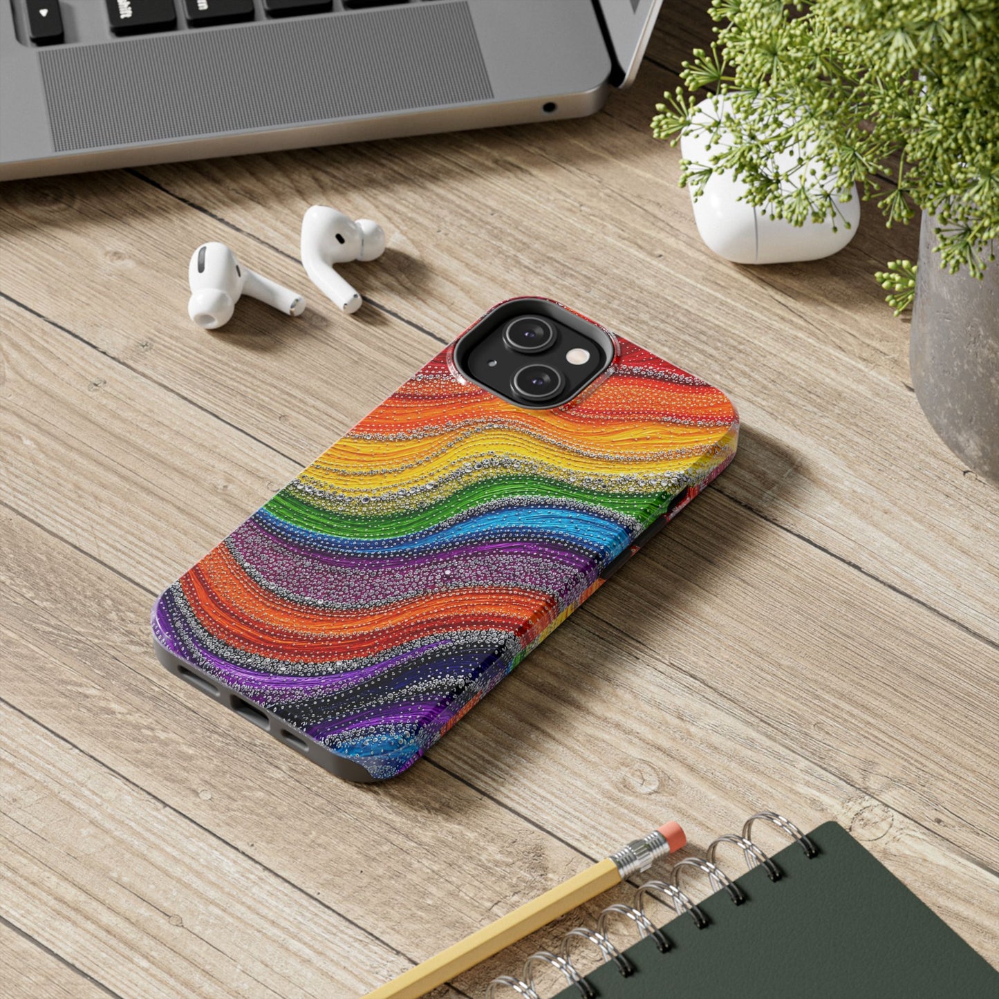 Rainbow Wave Tough Phone Case