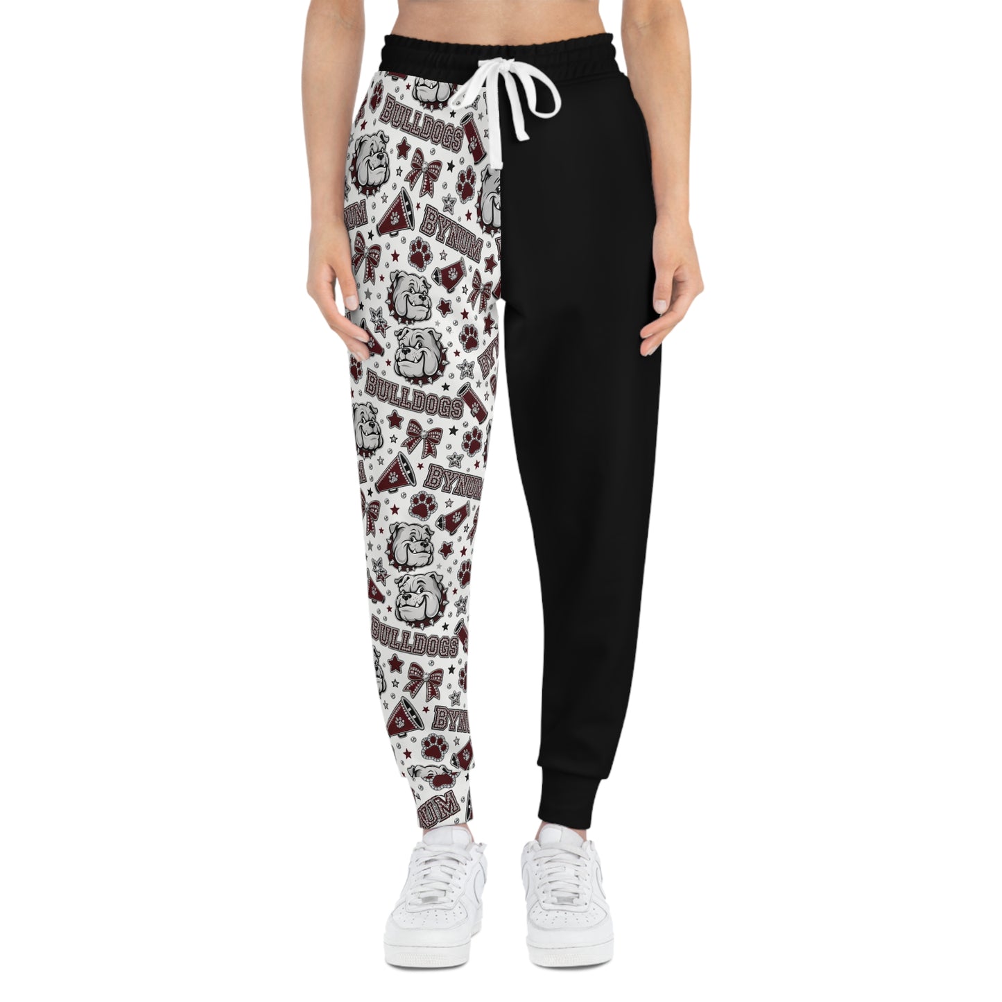Bulldogs Mascot Athletic Joggers — Half-Print School Spirit Sweatpants