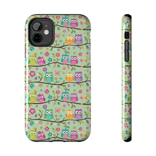 Cute Owl Pattern Tough Phone Case