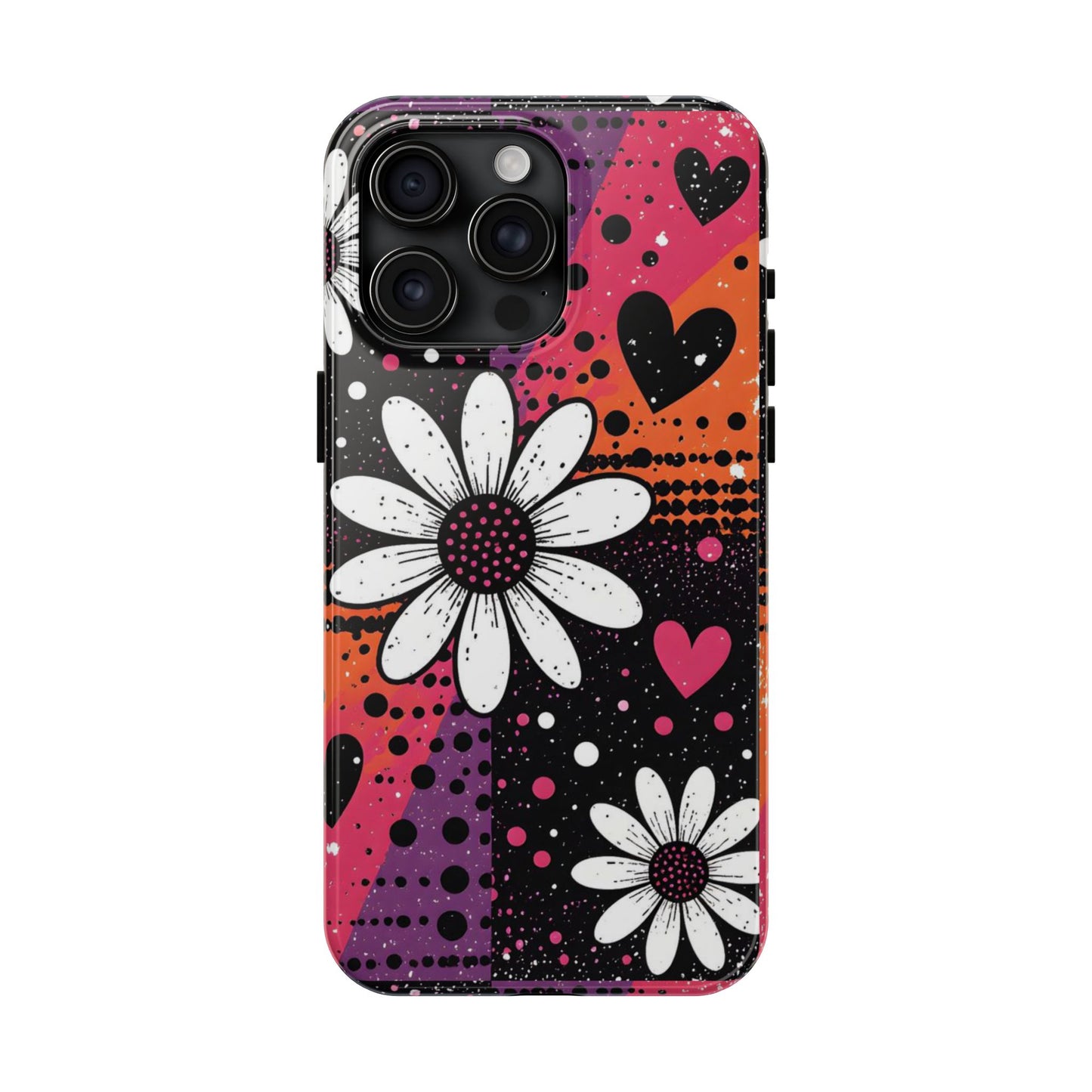 Retro Daisy Hearts Tough Phone Case
