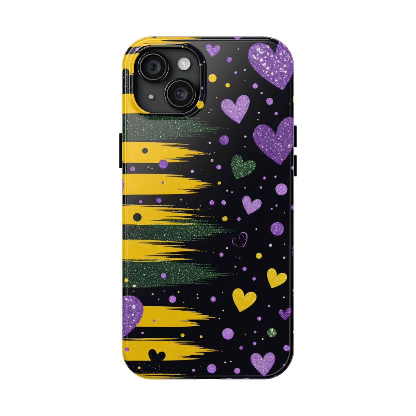 Glitter Hearts Stripe Phone Case
